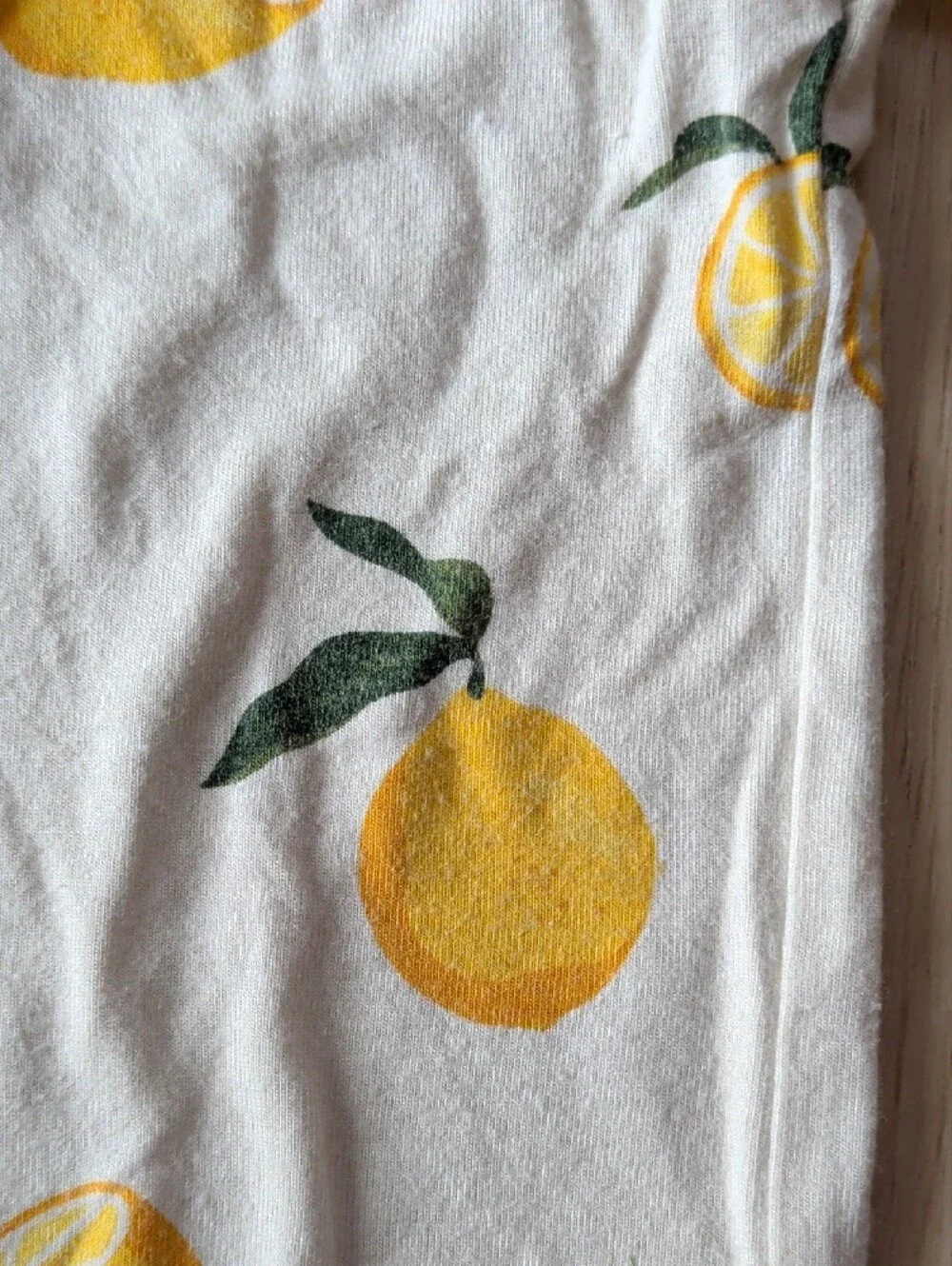 Kyte BABY White Lemon-Print Short Sleeve Bodysuit